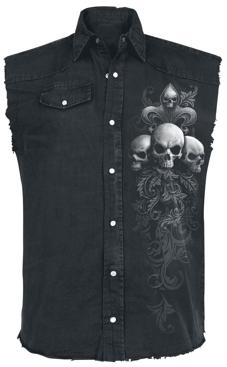 5055800642238 - Skull Scroll Weste schwarz in 4XL