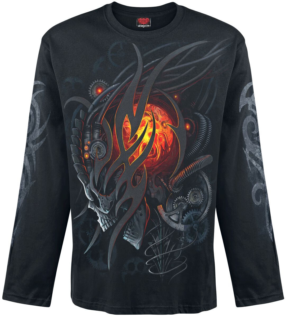 5055800659625 - Steampunk Skull Langarmshirt schwarz in XL