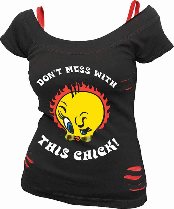 5055800681213 - Tweety - Tough Chick T-Shirt schwarz in L