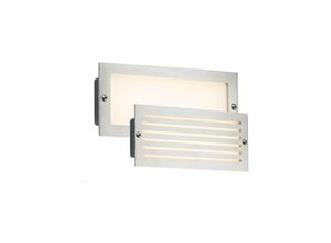 5055832944775 - White led Einbauleuchte aus Ziegel - Blende aus gebürstetem Stahl 230 v IP54 5W - Knightsbridge