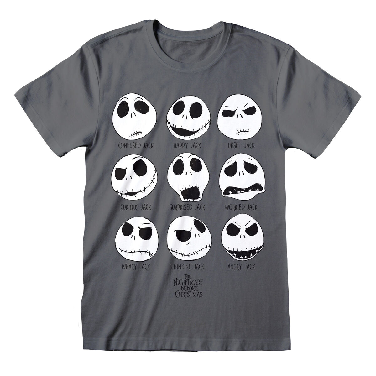 5055910339912 - Unisex Kurzarm-T-Shirt Many Faces Dunkelgrau