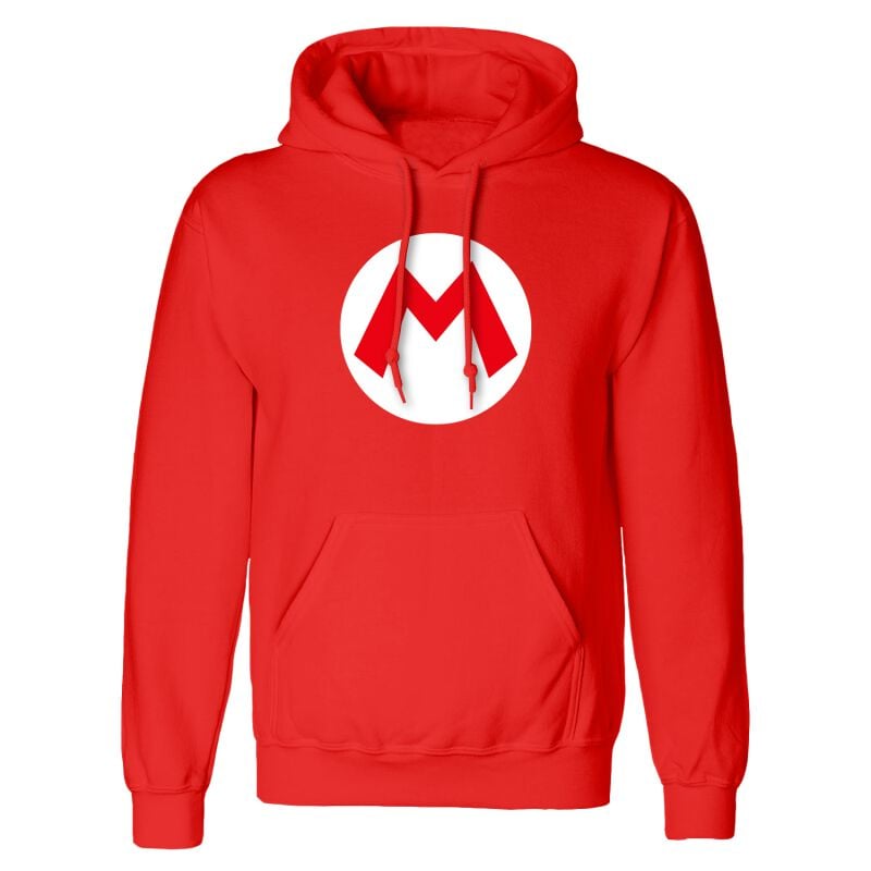 5055910354090 - Mario Badge Kapuzenpullover rot in L