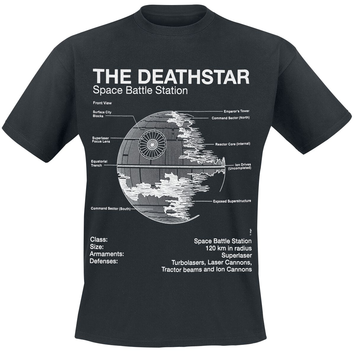 5055910354526 - Death Star Sketch T-Shirt schwarz in S