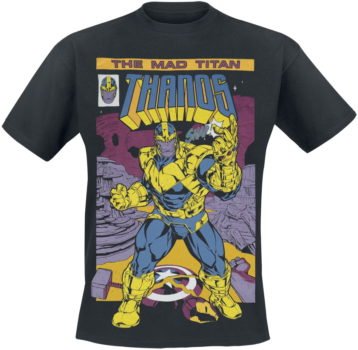 5055910369209 - Avengers - Thanos Cover T-Shirt schwarz in S