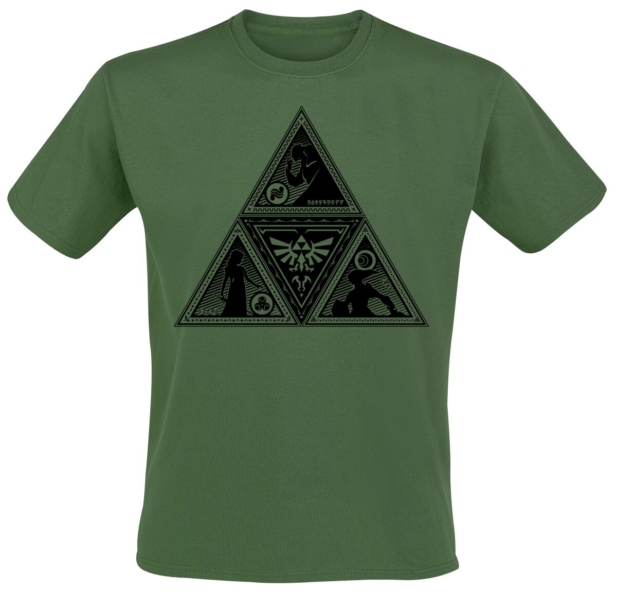 5055910374111 - Triforce T-Shirt dunkelgrün in XL