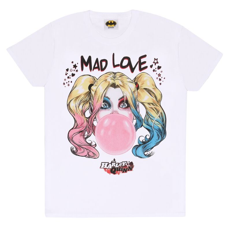 5055910386480 - - Harley Quinn Mad Love T-Shirt weiß in L