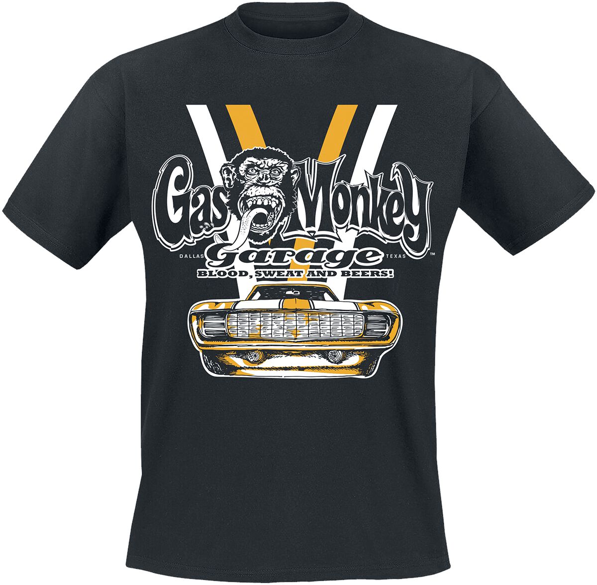 5055917642992 - Yellow And White Car T-Shirt schwarz in 3XL