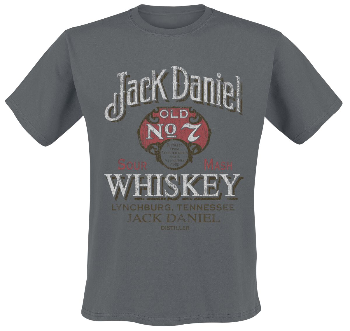 5055917645771 - Jack Daniels Vintage Distress T-Shirt grau in M