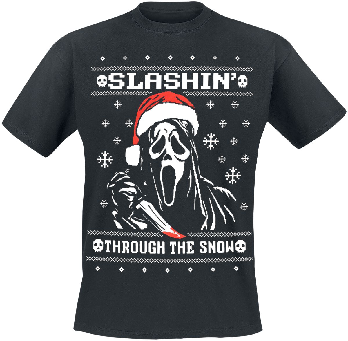 5055917647782 - Ghostface - Slashin Through The Snow T-Shirt schwarz in S 5055917647782 - Ghostface - Slashin Through The Snow T-Shirt schwarz in S
