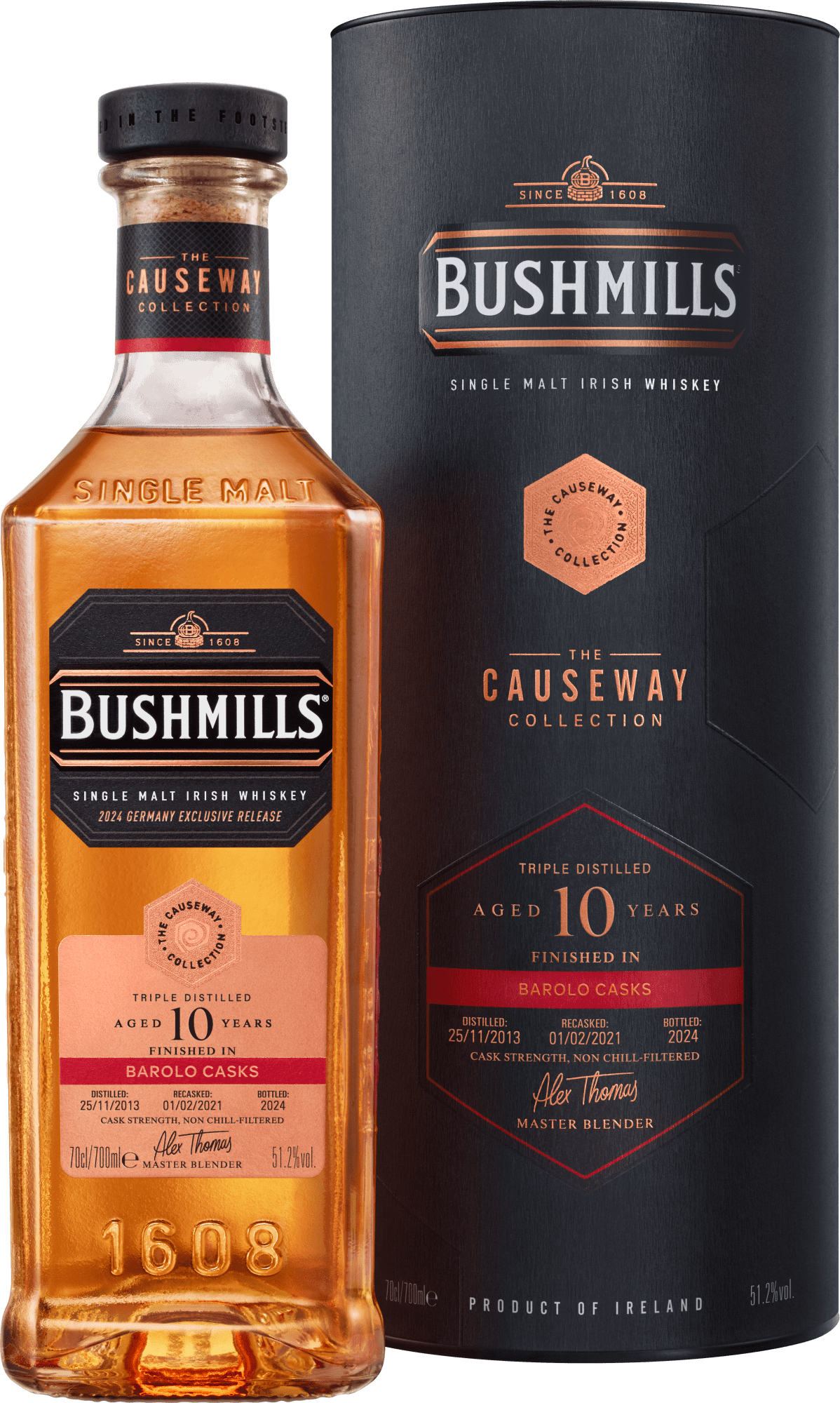 5055966830883 - Bushmills »Causeway Collection« Barolo Cask 10 Years Old Single Malt Irish Whiskey