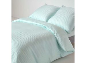 5055967404342 - Damast Bettwäsche aqua blau Fadendichte 330 155 x 220 cm - Aqua Blau - Homescapes