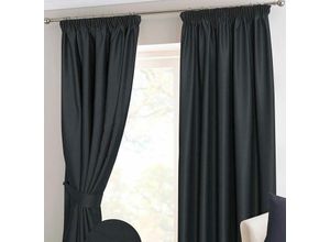 5055967407145 - Verdunkelungsvorhang Kräuselband Chevron schwarz 2 Stück 182 x 117 cm - Schwarz - Homescapes