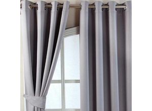 5055967410534 - Verdunkelungsvorhang Ösen Chevron grau 2 Stück 182 x 117 cm - Grau - Homescapes