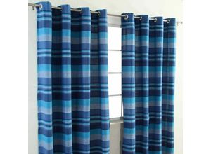 5055967413160 - Gardinen mit Ösen Morocco blau im 2er Set 182 x 167 cm - Blau - Homescapes