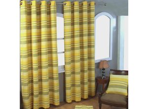 5055967413450 - Gardinen mit Ösen Morocco gelb im 2er Set 182 x 167 cm - Gelb - Homescapes