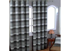 5055967413474 - HOMESCAPES Gardinen mit Ösen Morocco grau im 2er Set 140 x 140 cm - Grau