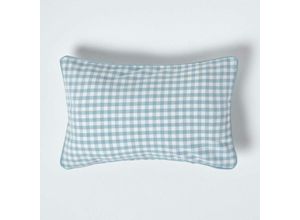 5055967414006 - Gingham-Kissenbezug aus Baumwolle 30 x 50 cm blau - Blau - Homescapes