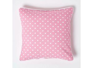 5055967414792 - Kissenbezug in Rosa mit Punkten 100% Baumwolle 45 x 45 cm - Rosa - Homescapes