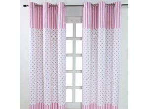 5055967415454 - Gardinen Herzen rosa weiß 2er Set 137 x 117 cm - Rosa Weiß - Homescapes 5055967415454 - Gardinen Herzen rosa weiß 2er Set 137 x 117 cm - Rosa Weiß - Homescapes