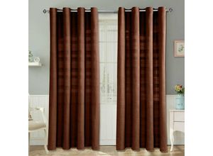 5055967416192 - Gardinen mit Ösen Rajput braun im 2er Set 182 x 167 cm - Braun - Homescapes