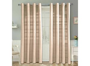 5055967416246 - Gardinen mit Ösen Rajput natur 2er Set 140 x 140 cm - Natur - Homescapes