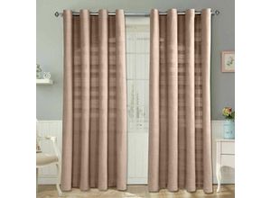 5055967416666 - Gardinen mit Ösen Rajput beige im 2er Set 182 x 167 cm - Beige - Homescapes