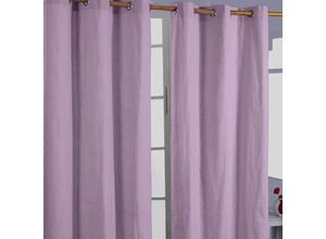 5055967416932 - Gardinen unifarben mauve 2er Set 137 x 117 cm - Malve - Homescapes