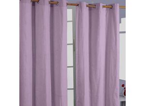 5055967416949 - Gardinen unifarben mauve 2er Set 182 x 137 cm - Malve - Homescapes