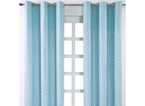 5055967417250 - Gardinen Sterne blau 2er Set 137 x 117 cm - Blau - Homescapes