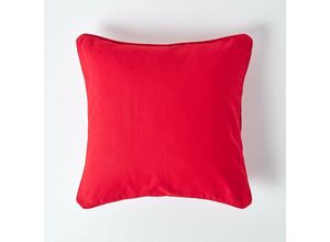 5055967418271 - Roter Kissenbezug aus Baumwolle 45 x 45 cm - Rot - Homescapes