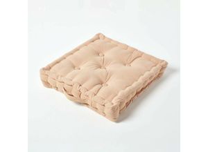 5055967422421 - Sitzkissen unifarben beige 50 x 50 cm - Beige - Homescapes