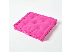 5055967422544 - HOMESCAPES Sitzkissen unifarben pink 50 x 50 cm - Pink