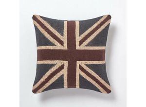 5055967426597 - Jaquard Union Jack-Kissenbezug 45 x 45 cm - Rot - Homescapes