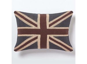 5055967426603 - HOMESCAPES Jaquard Union Jack-Kissenbezug 30 x 50 cm - Rot