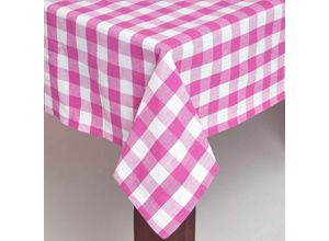 5055967427389 - Pink karierte Tischdecke aus 100% Baumwolle 138 x 178 cm - Rosa - Homescapes