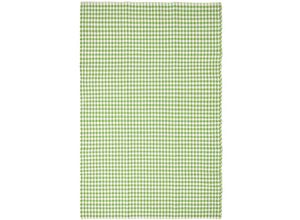 5055967431829 - Grün-Weiß karierter handgewebter Teppich aus Baumwolle 110 x 170 cm - Grün - Homescapes