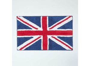 5055967432710 - Badematte Union Jack 100% Baumwolle - Rot - Homescapes