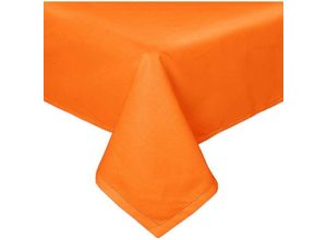 5055967434288 - Tischdecke aus 100% Baumwolle 138 x 138 cm orange - Orange - Homescapes