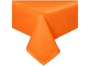 5055967434301 - HOMESCAPES Tischdecke aus 100% Baumwolle 138 x 228 cm orange - Orange