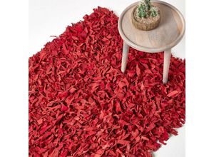 5055967438101 - Lederteppich Dallas rot 90 x 150 cm - Rot - Homescapes