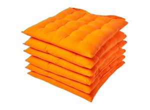 5055967455993 - Stuhlkissen orange 6 Stück - Orange - Homescapes