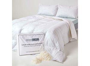 5055967478169 - Frühling-Herbst-Bettdecke Wärmeklasse 3 Entenfeder- und Daunendecke 200 x 200 cm - Weiß - Homescapes