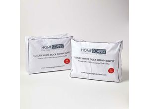 5055967478930 - Ganzjahresdecke mit Entendaunen und -Federn Kombi-Daunendecke 135 x 200 cm - Weiß - Homescapes