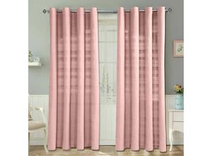 5055967492202 - Rajput Gardinen 2er Set aus Baumwolle 137 x 137 cm pink - Pink - Homescapes