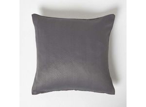 5055967492493 - Dunkelgrauer Kissenbezug Chevron 45cm x 45cm - Dunkelgrau - Homescapes