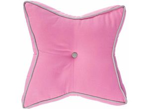 5055967492837 - Bodenkissen Stern 100% Baumwolle mit Polyester Füllung grau und rosa - Rosa und Grau - Homescapes