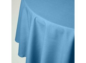 5055967493445 - Tischdecke himmelblau 100% Baumwolle Durchmesser 178 cm - Himmelblau - Homescapes