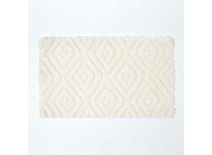 5055967494640 - Ikat Rutschfeste Hochflor Badematte 100% Baumwolle weiß - Weiß - Homescapes 5055967494640 - Ikat Rutschfeste Hochflor Badematte 100% Baumwolle weiß - Weiß - Homescapes