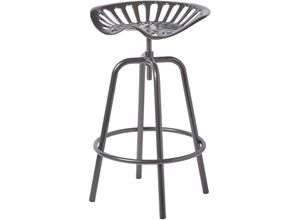 5055967494749 - Vintage Barhocker Traktorsitz höhenverstellbar 74cm - grau - Grau - Homescapes