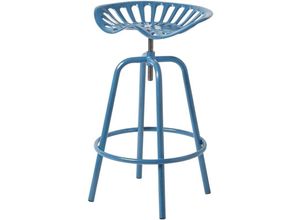 5055967494770 - Vintage Barhocker Traktorsitz höhenverstellbar 74cm - blau - Blau - Homescapes